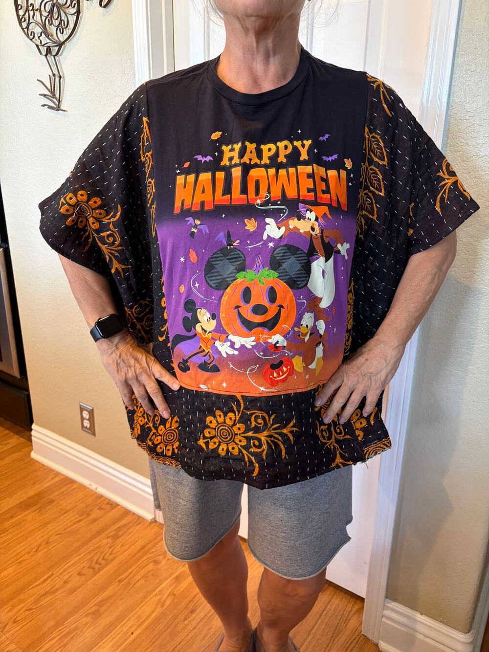 Mickey Disney Halloween Kantha Tunic Top Shirt OS Boho